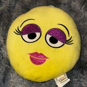 Yellow and Pink Emoji Accent Pillow